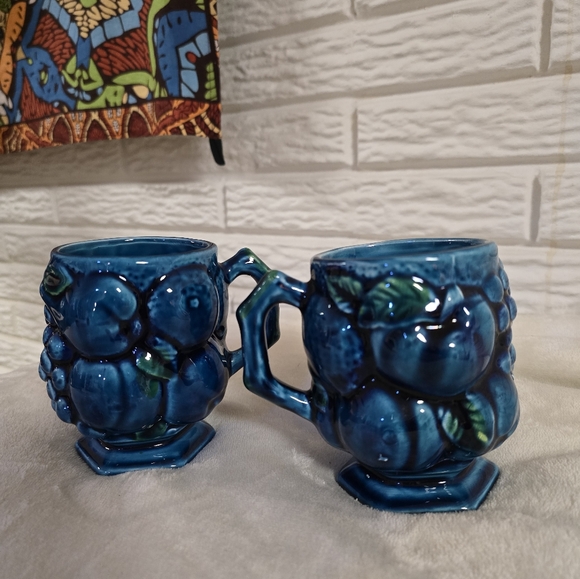 Vintage Inarco Pottery Mood Indigo mugs - Picture 6 of 6